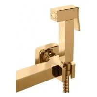 Смеситель с гигиеническим душем Grocenberg GB101N, золото глянец