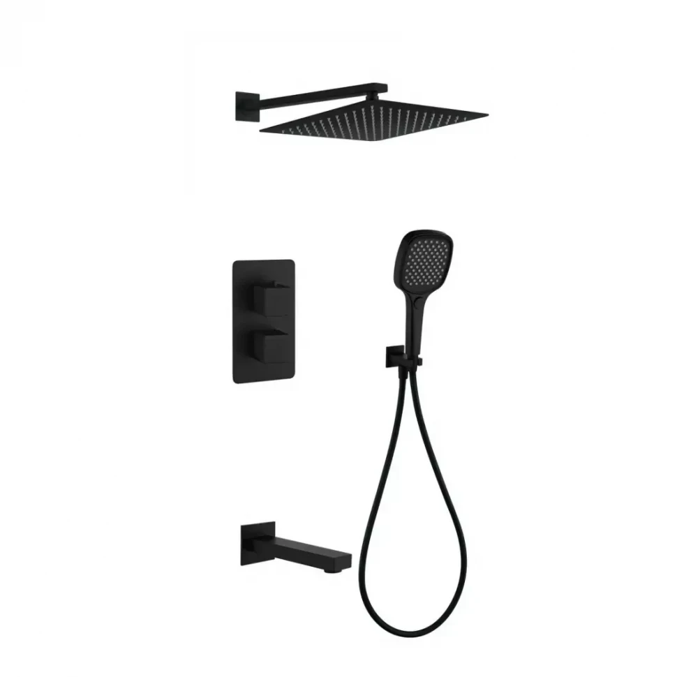Душевая система скрытого монтажа Grocenberg GB5050, черный матовый