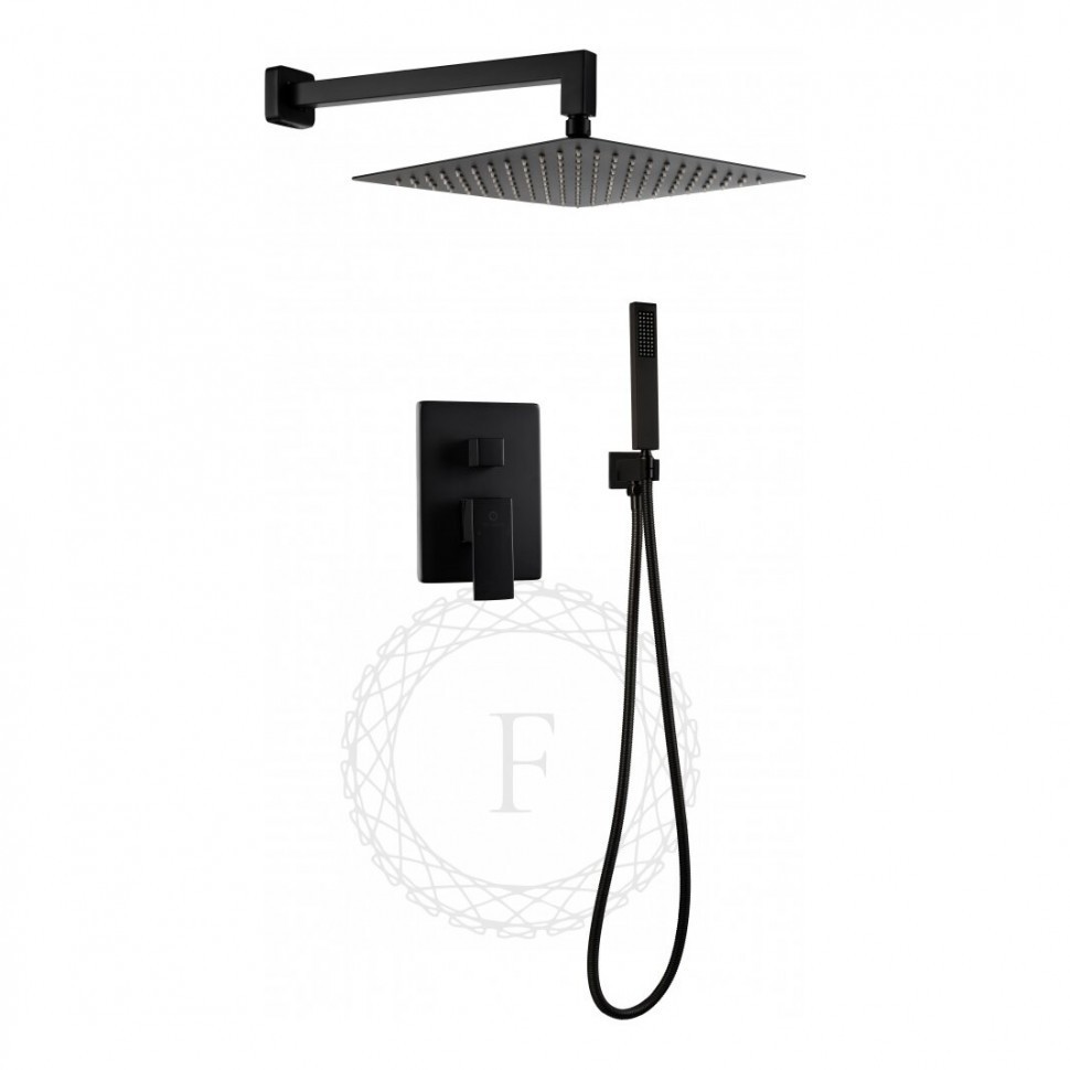 Душевая система скрытого монтажа FILARETE Fing FL1043, черный матовый