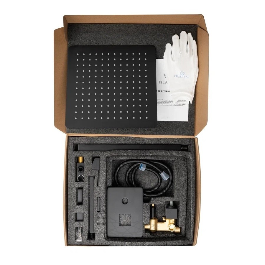 Душевая система скрытого монтажа FILARETE Fing FL1043, черный матовый