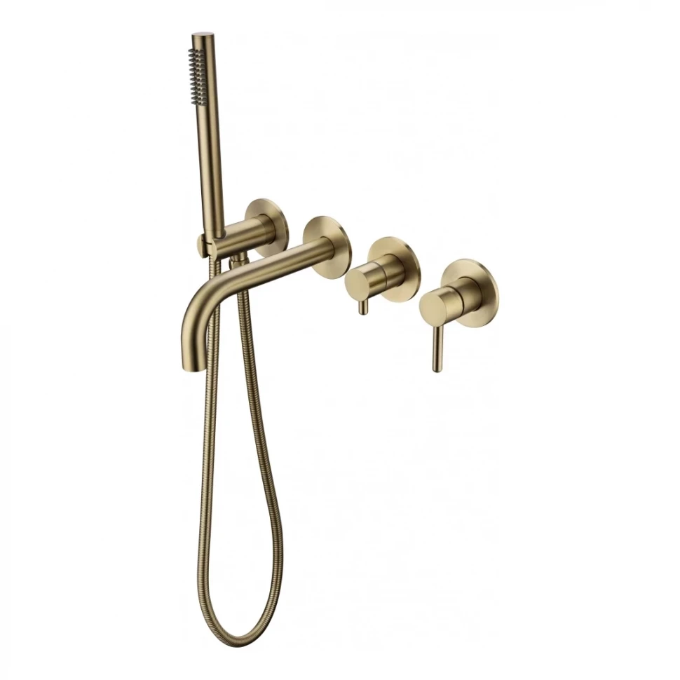 Смеситель для ванны с ручным душем Grocenberg GB5070, матовое золото