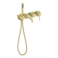 Смеситель для ванны с ручным душем Grocenberg GB5070, матовое золото