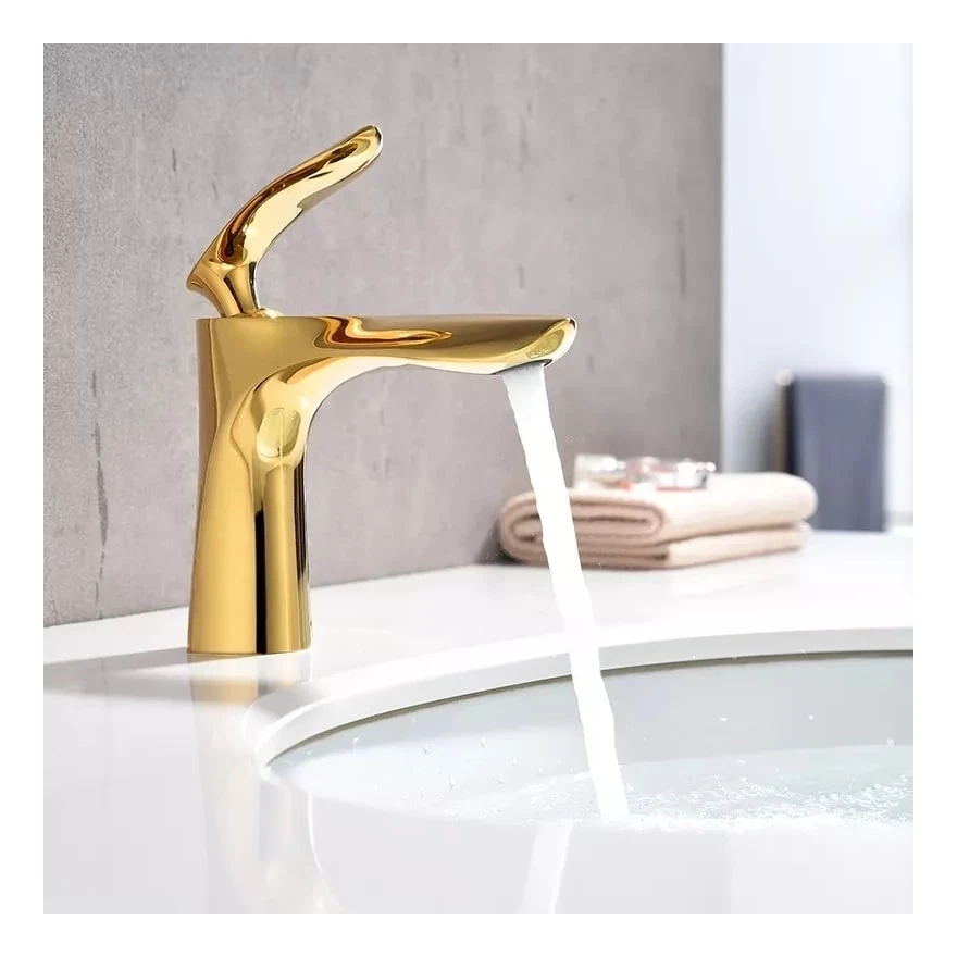 Смеситель для раковины Grocenberg GB2001, золото глянец