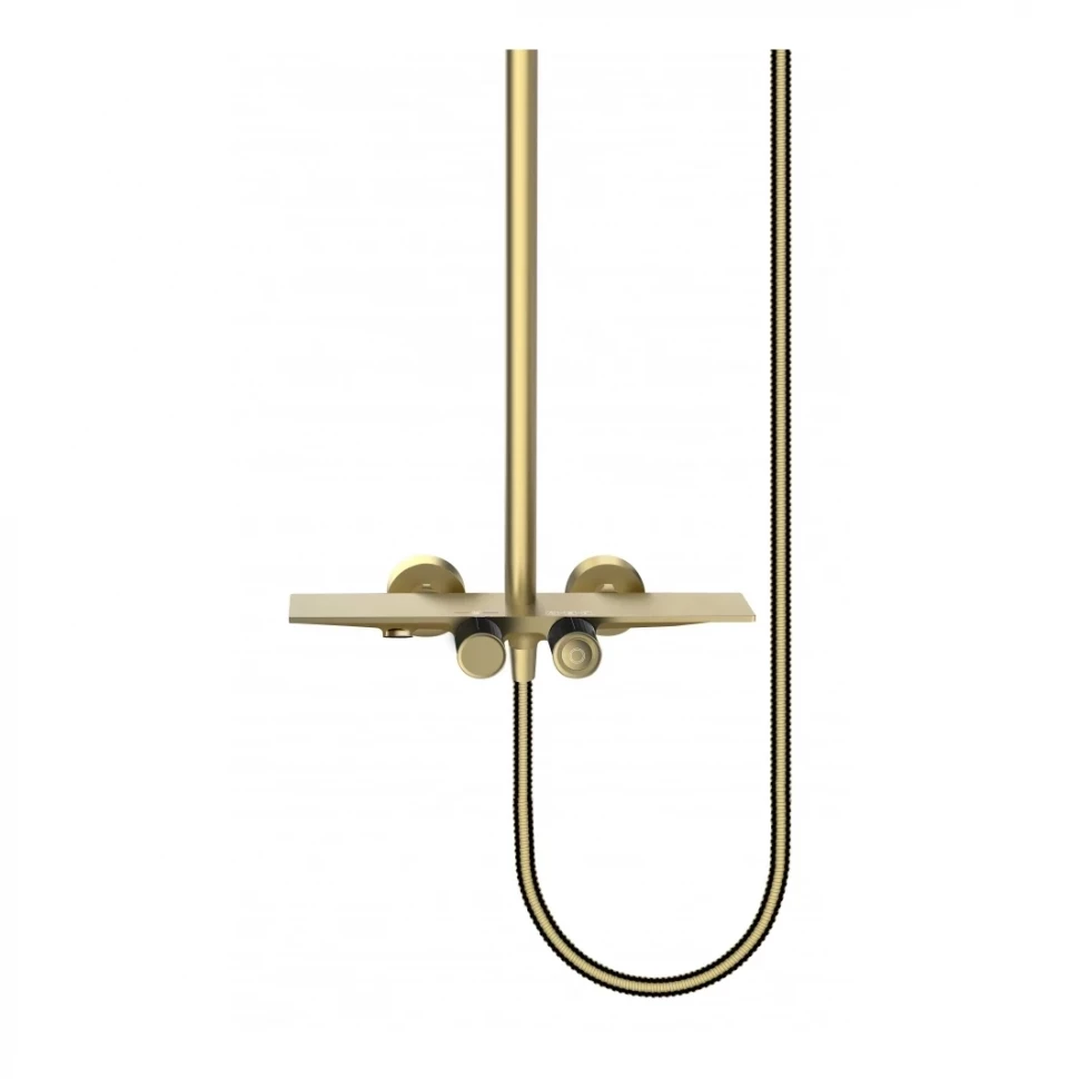 Душевая система с термостатом Grocenberg GB7038, матовое золото
