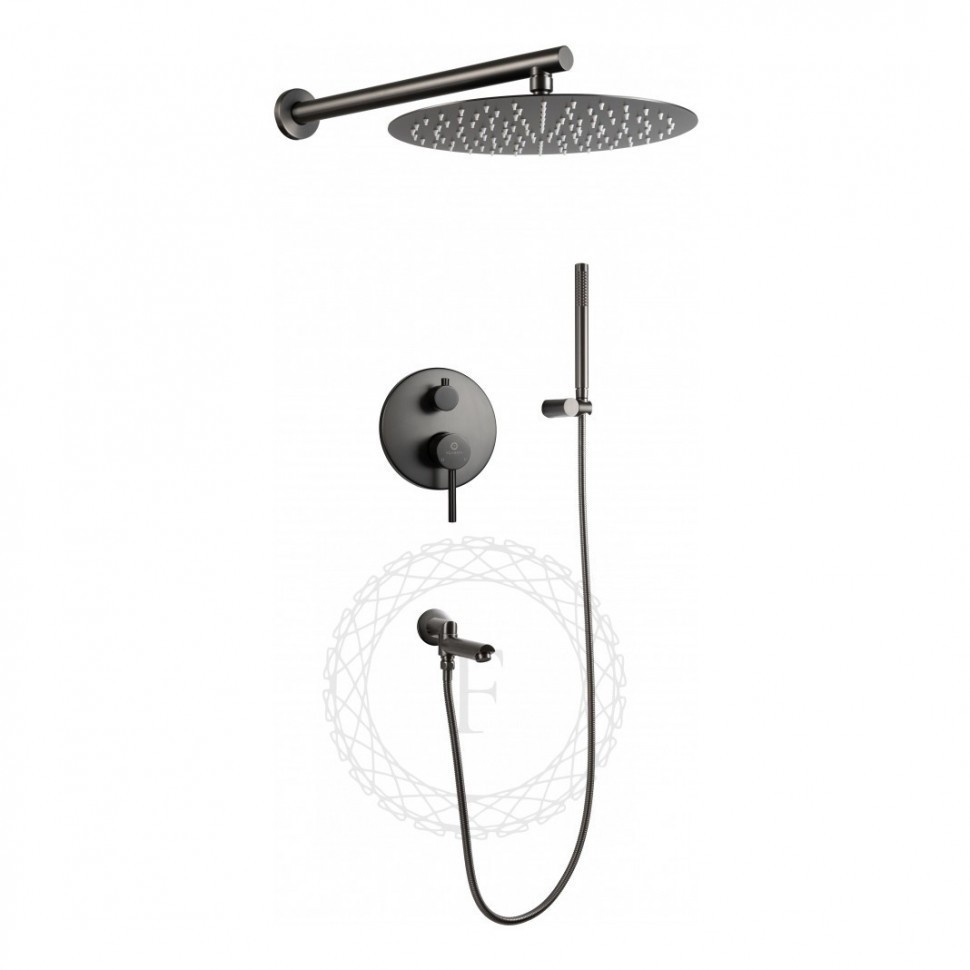 Душевая система скрытого монтажа FILARETE Roun FL1020, графит