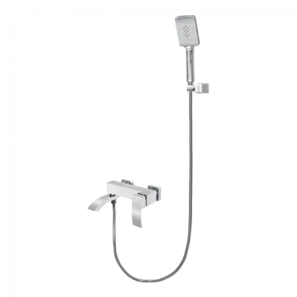 Смеситель для ванны с ручным душем Grocenberg GB8007, белый/хром