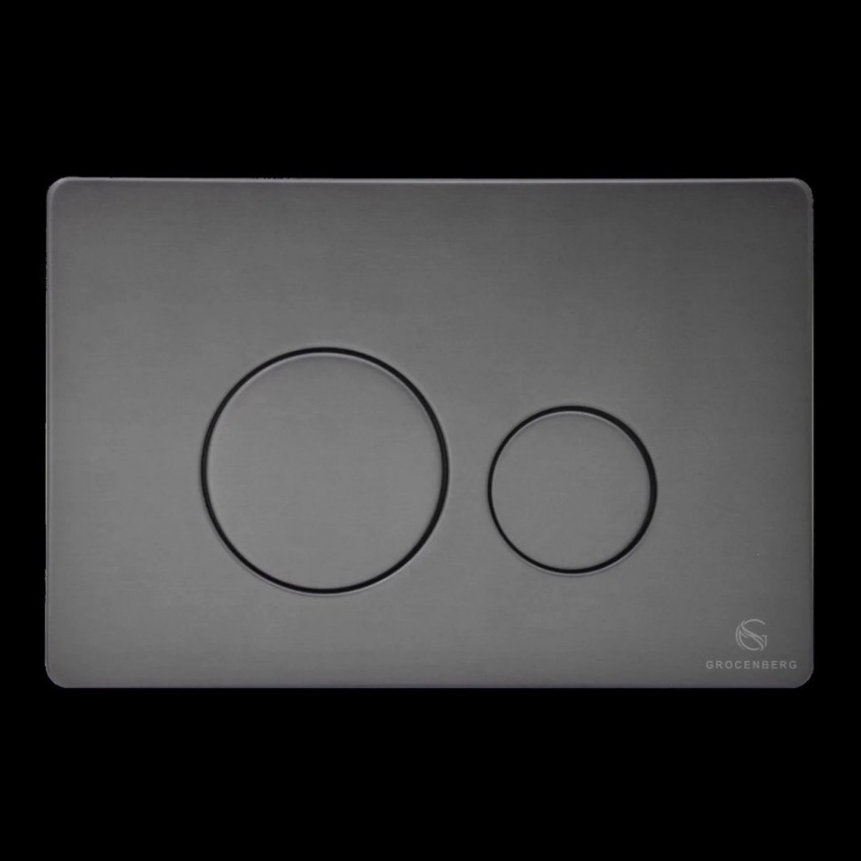 Кнопка смыва для унитаза металлическая Grocenberg KM3090BG, графит Кнопка смыва для унитаза металлическая Grocenberg KM3090BG, графит