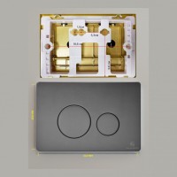 Кнопка смыва для унитаза металлическая Grocenberg KM3090BG, графит Кнопка смыва для унитаза металлическая Grocenberg KM3090BG, графит