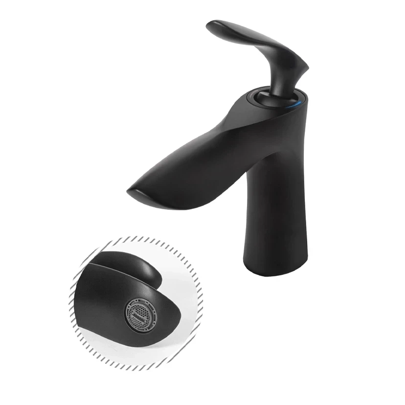 Смеситель для раковины Grocenberg GB2001, черный матовый