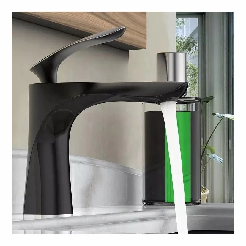 Смеситель для раковины Grocenberg GB2001, черный матовый