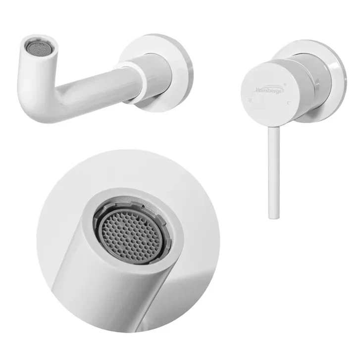 Смеситель встраиваемый для раковины Hansberge H211, белый