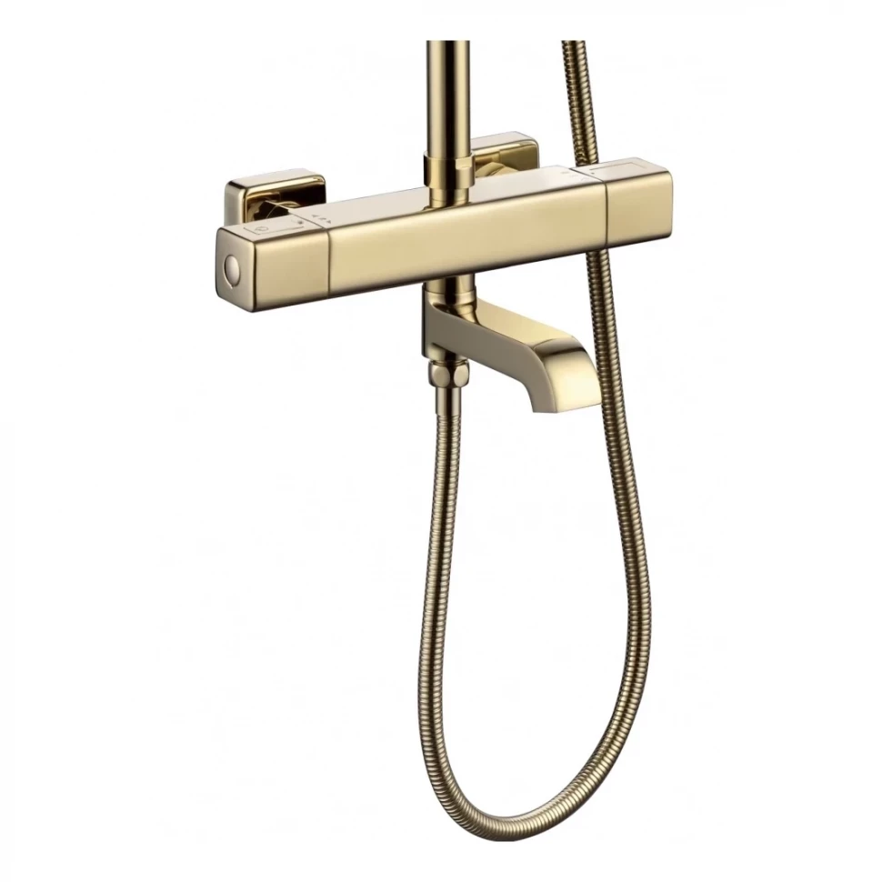Душевая система с термостатом Grocenberg GB7005, золото глянец