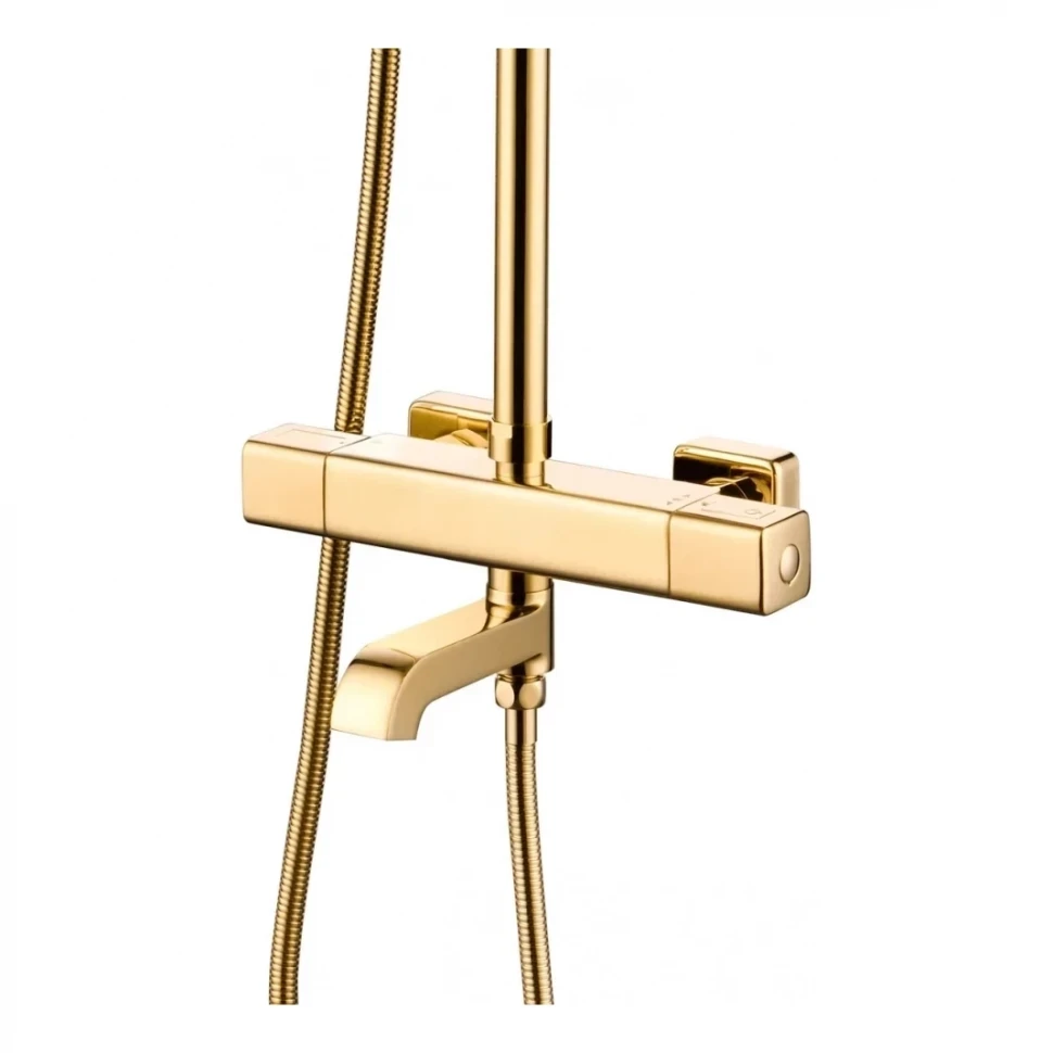 Душевая система с термостатом Grocenberg GB7005, золото глянец
