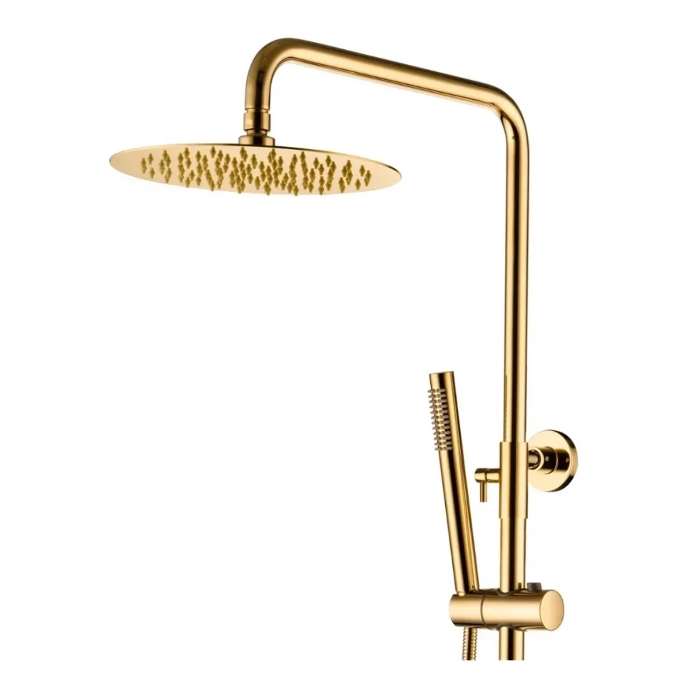 Душевая система с термостатом Grocenberg GB7005, золото глянец