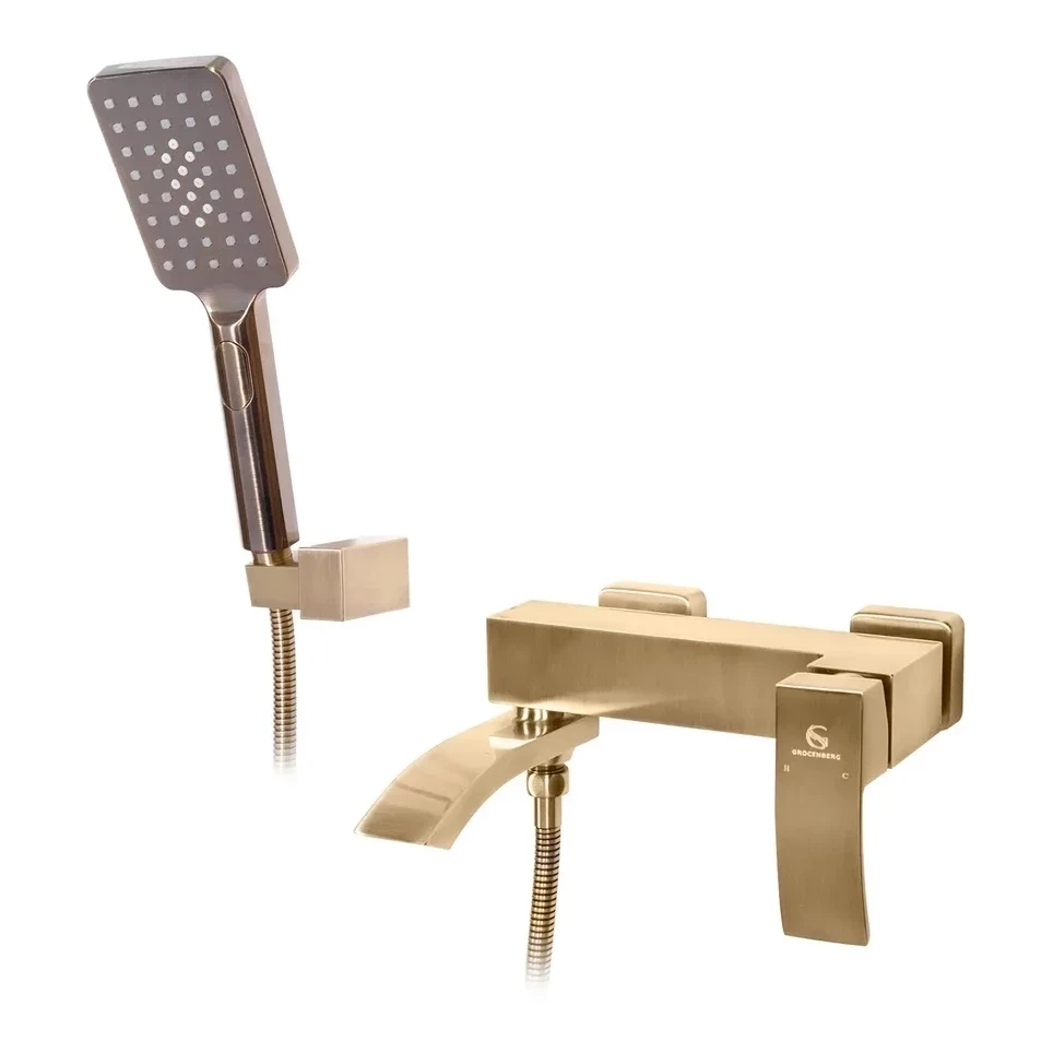 Смеситель для ванны с ручным душем Grocenberg GB8007, бронза