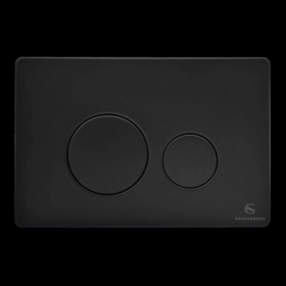 Кнопка смыва для унитаза металлическая Grocenberg KM3090BL, черный матовый Кнопка смыва для унитаза металлическая Grocenberg KM3090BL, черный матовый