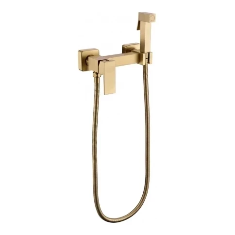 Смеситель с гигиеническим душем Grocenberg GB101N, матовое золото