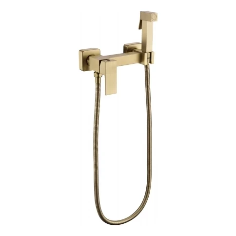 Смеситель с гигиеническим душем Grocenberg GB101N, матовое золото