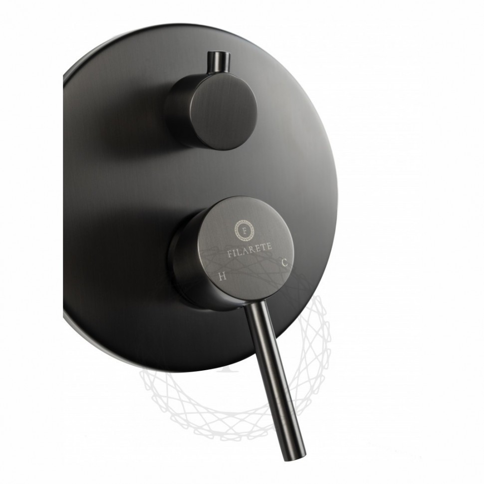 Душевая система скрытого монтажа FILARETE Roun FL1023, графит