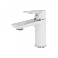 Смеситель для раковины Hansberge H1099, белый/хром