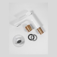 Смеситель для раковины Hansberge H1099, белый/хром