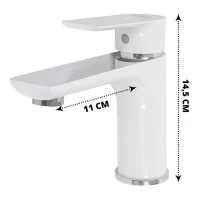 Смеситель для раковины Hansberge H1099, белый/хром