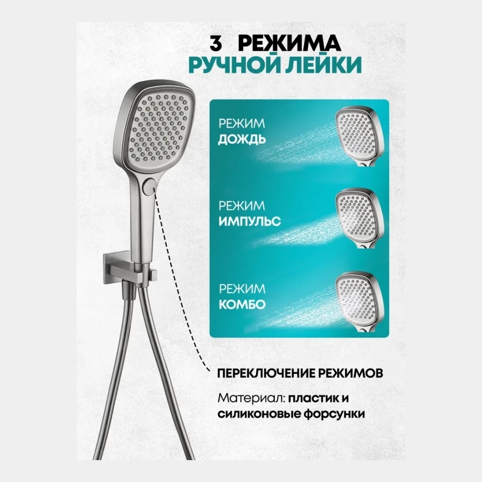 Душевая система скрытого монтажа Grocenberg GB5050, никель