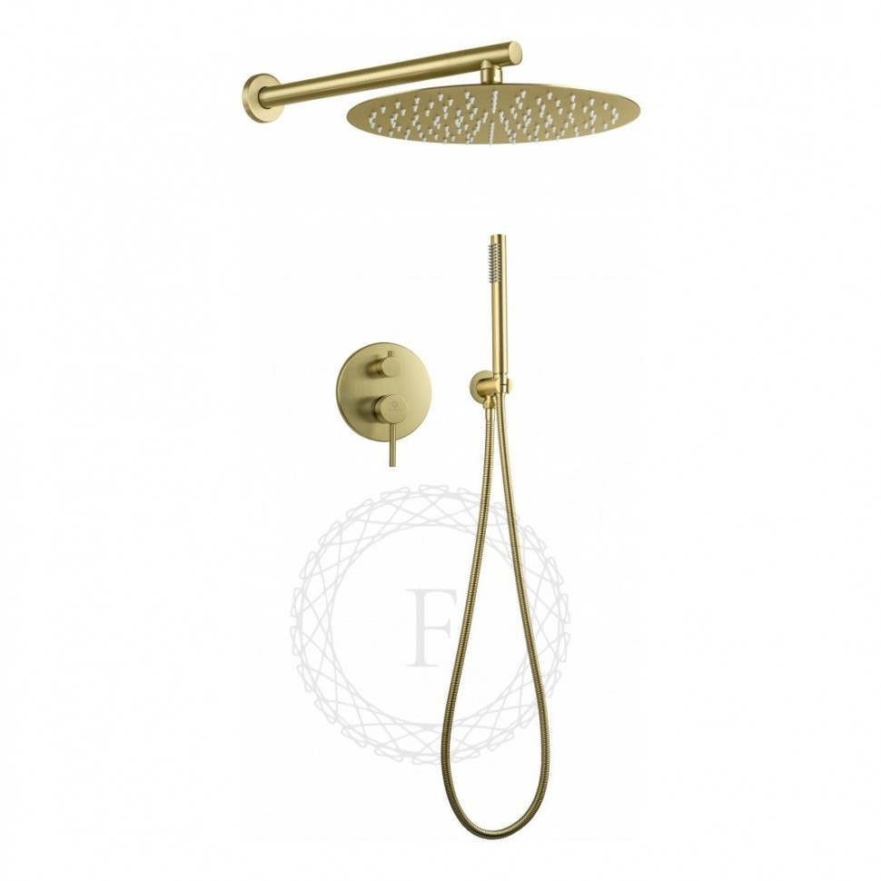 Душевая система скрытого монтажа FILARETE Roun FL1023, матовое золото