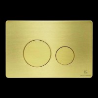 Кнопка смыва для унитаза металлическая Grocenberg KM3090MG, матовое золото