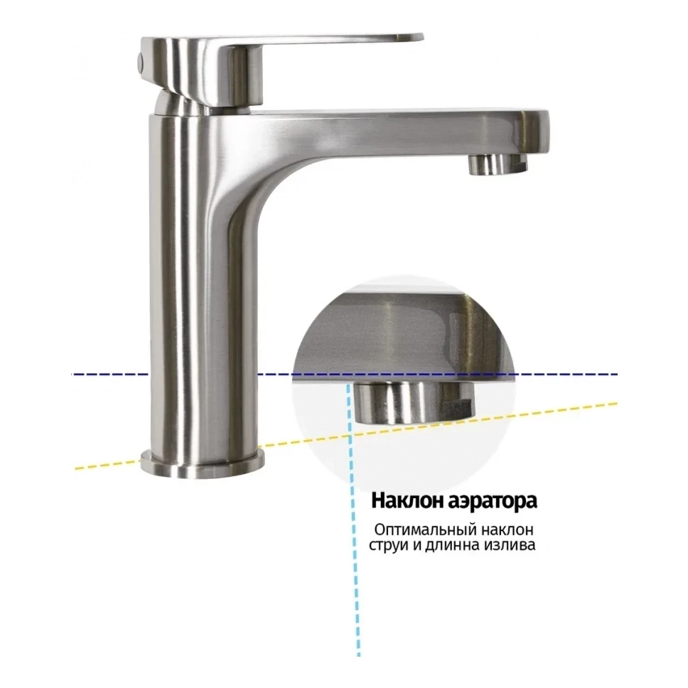 Смеситель для раковины Grocenberg GB1011, никель