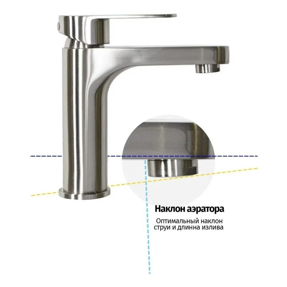 Смеситель для раковины Grocenberg GB1011, никель