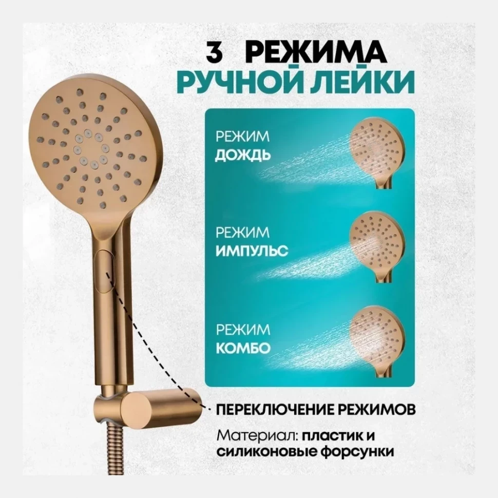 Душевая система скрытого монтажа Grocenberg GB5001, бронза
