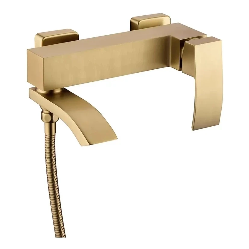 Смеситель для ванны с ручным душем Grocenberg GB8007, матовое золото