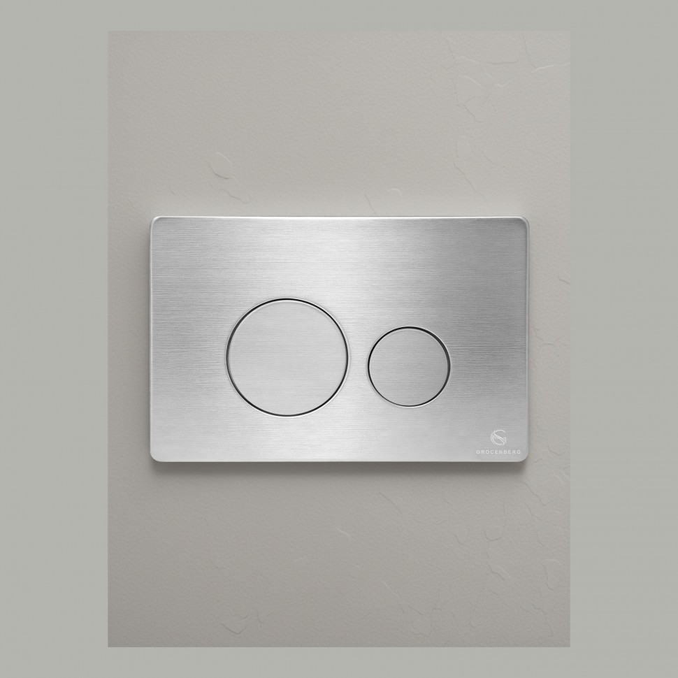 Кнопка смыва для унитаза металлическая Grocenberg KM3090NK, никель