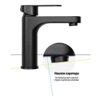 Смеситель для раковины Grocenberg GB1011, черный матовый