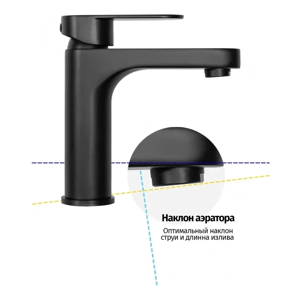 Смеситель для раковины Grocenberg GB1011, черный матовый