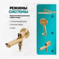 Душевая система скрытого монтажа Grocenberg GB5001, золото глянец