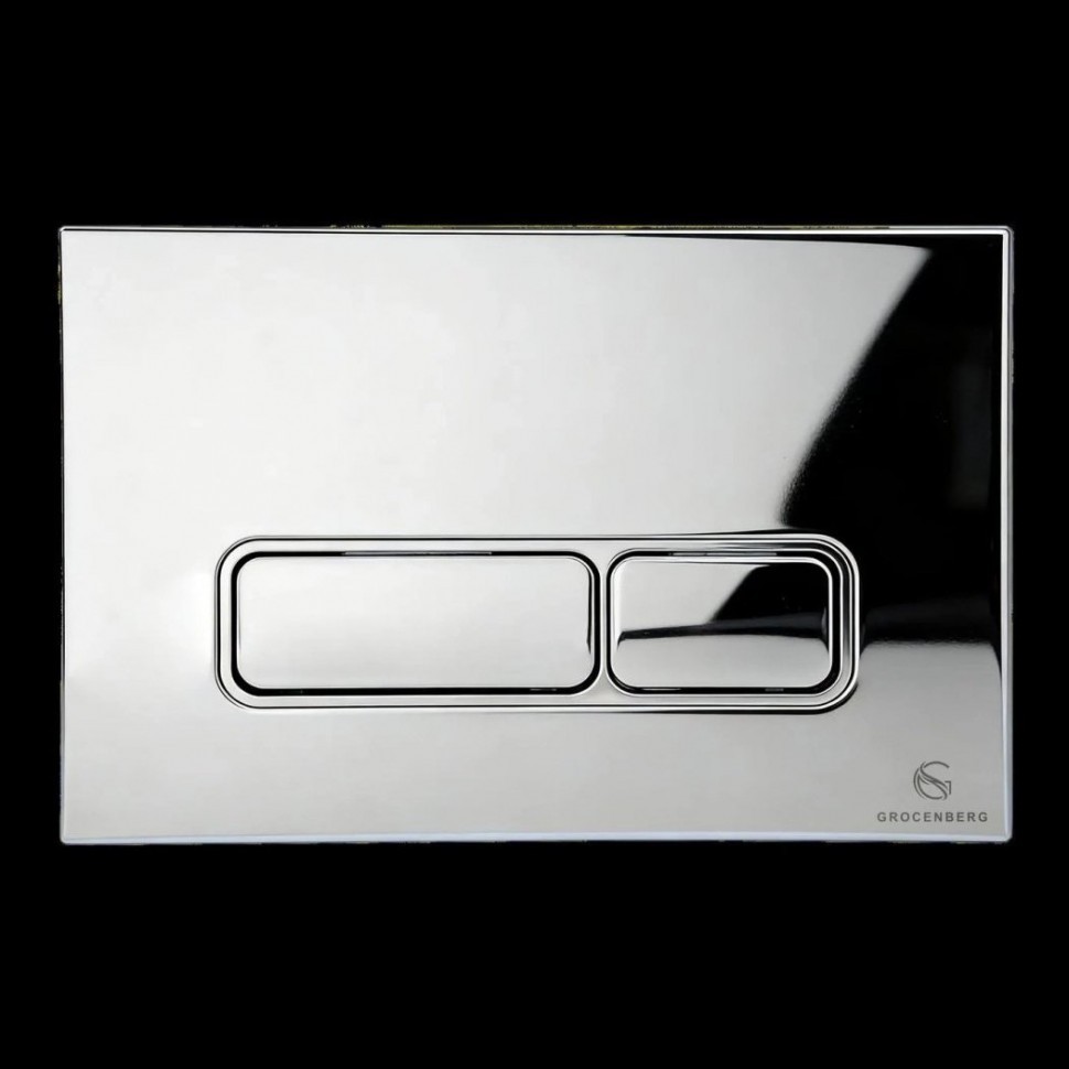 Кнопка смыва для унитаза пластиковая Grocenberg KP3060CR, хром Кнопка смыва для унитаза пластиковая Grocenberg KP3060CR, хром