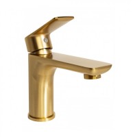 Смеситель для раковины Hansberge H1099, матовое золото