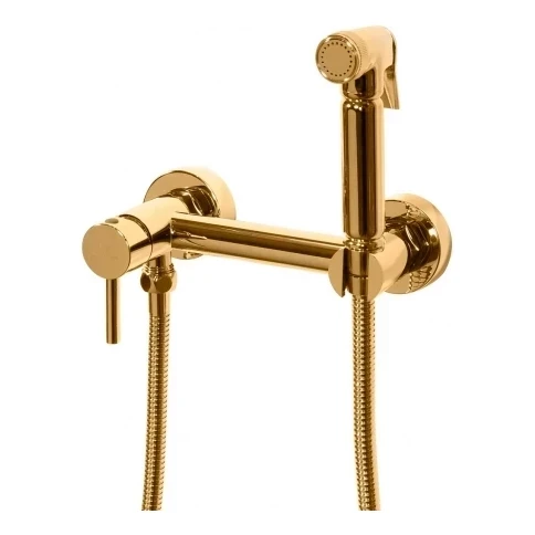 Смеситель с гигиеническим душем Grocenberg GB103N, золото глянец