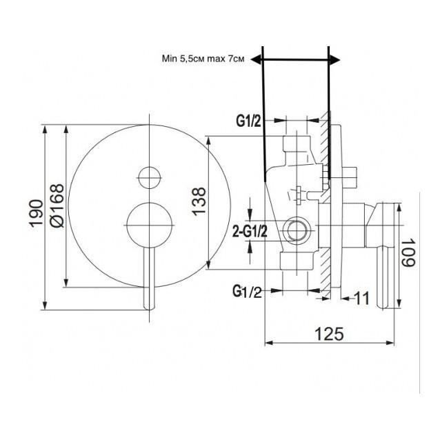 Душевая система скрытого монтажа Grocenberg GB5001, никель