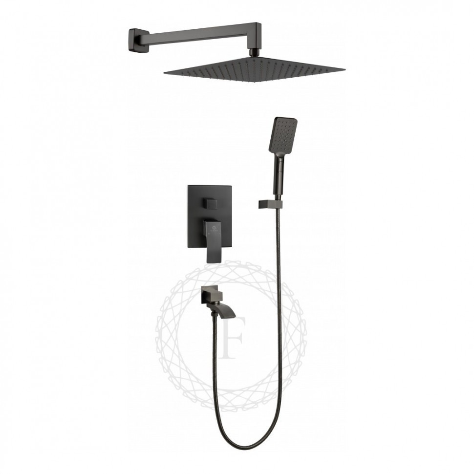 Душевая система скрытого монтажа FILARETE Waterfall FL1010, графит