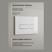 Кнопка смыва для унитаза пластиковая Grocenberg KP3060W, белый Кнопка смыва для унитаза пластиковая Grocenberg KP3060W, белый