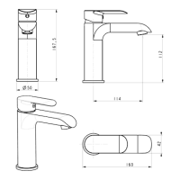 Смеситель для раковины Hansberge H1033, хром