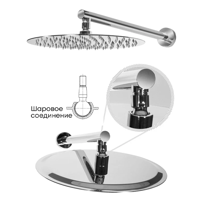 Душевая система скрытого монтажа Grocenberg GB5001, хром