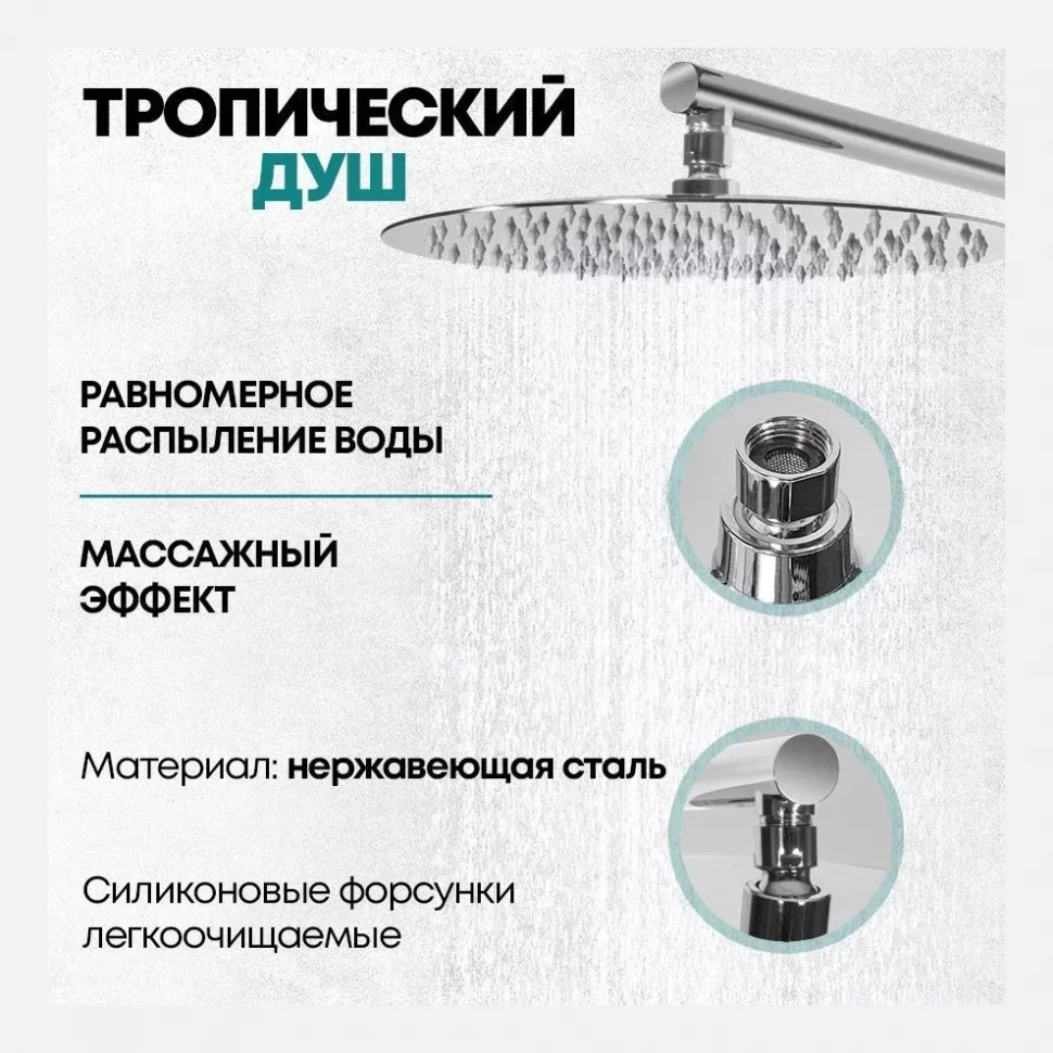 Душевая система скрытого монтажа Grocenberg GB5001, хром