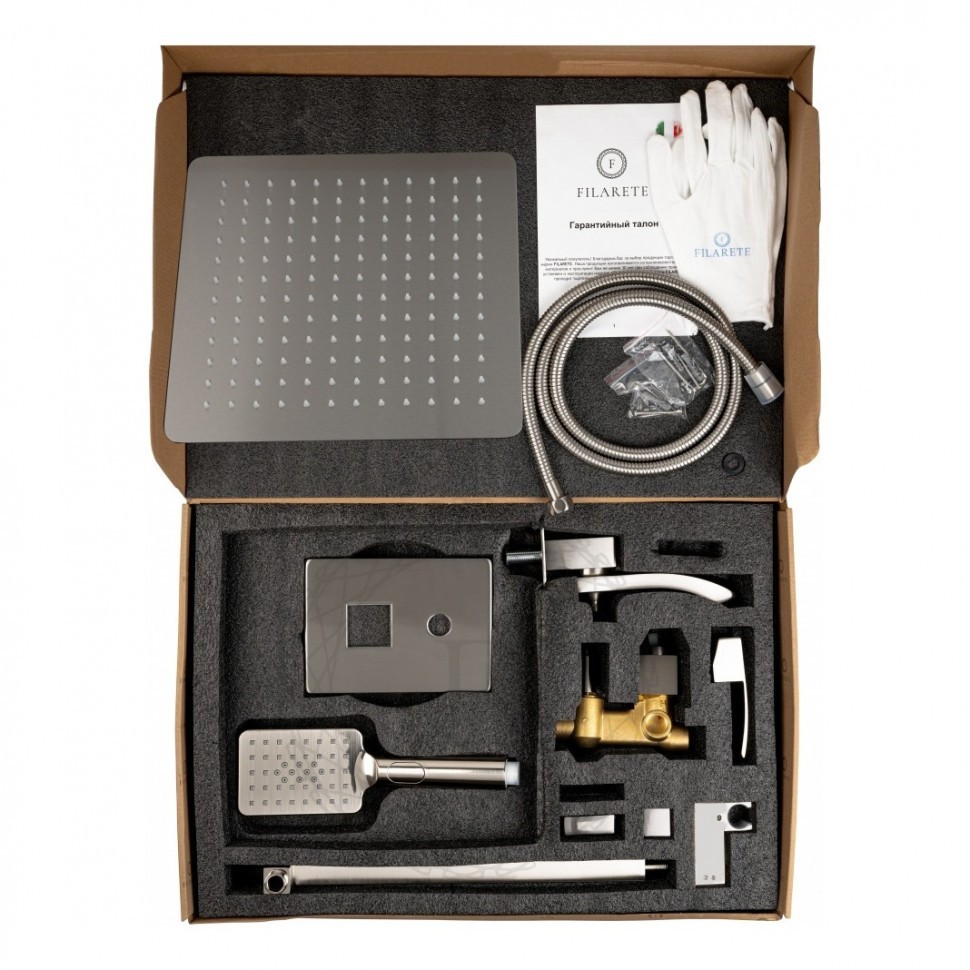 Душевая система скрытого монтажа FILARETE Waterfall FL1010, никель