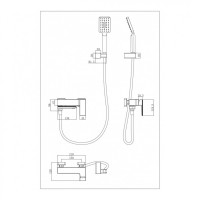 Смеситель для ванны с ручным душем Grocenberg GB8008, белый/хром