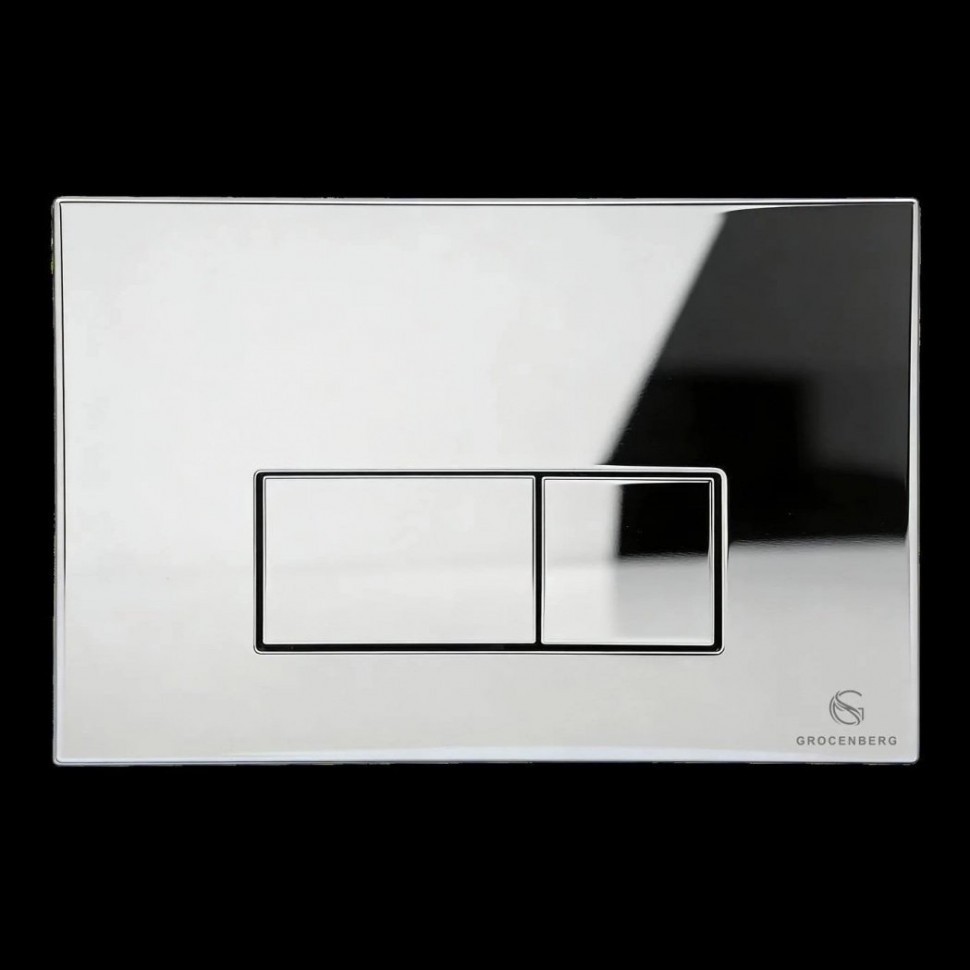 Кнопка смыва для унитаза пластиковая Grocenberg KP3070CR, хром Кнопка смыва для унитаза пластиковая Grocenberg KP3070CR, хром