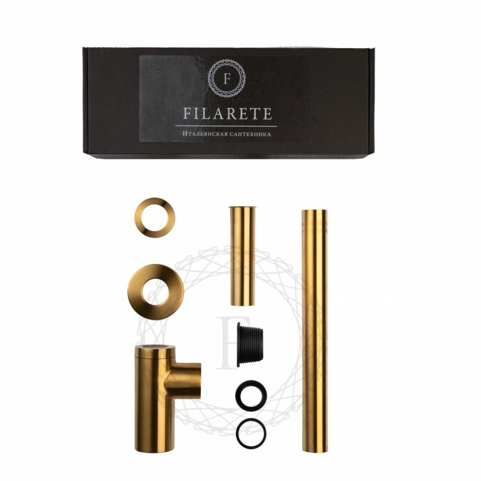 Сифон для раковины FILARETE FL70, золотой брашированный